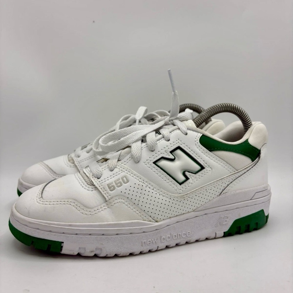 New Balance 550 White and Green Sneakers